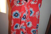 Redherring red floral sleeveless blouse size UK10 EU38 Postage included