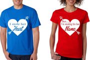 I stole her heart so Im stealing his last name Valentines day Shirts Couple