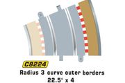 Scalextric C8224: New Radius 3 Outer Borders &amp; Barriers x4  (R3)
