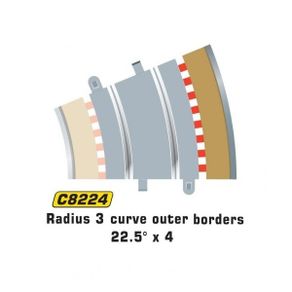 Scalextric C8224: New Radius 3 Outer Borders & Barriers x4  (R3)