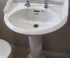 Bathroom Sink, Pedestal and Taps