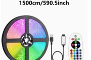 5050RGB LED Strip 24-Key Infrared Remote Control Multi-Color Adjustable Rainbow Changing Flexible LED Strip