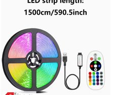 5050RGB LED Strip 24-Key Infrared Remote Control Multi-Color Adjustable Rainbow Changing Flexible LED Strip