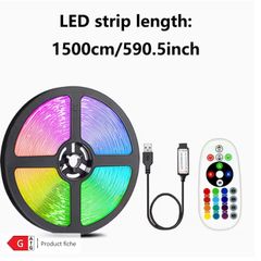 5050RGB LED Strip 24-Key Infrared Remote Control Multi-Color Adjustable Rainbow Changing Flexible LED Strip