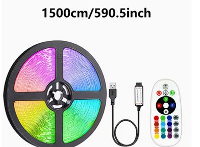 5050RGB LED Strip 24-Key Infrared Remote Control Multi-Color Adjustable Rainbow Changing Flexible LED Strip