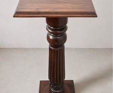 Solid Mahogany Pedestal Lamp Table