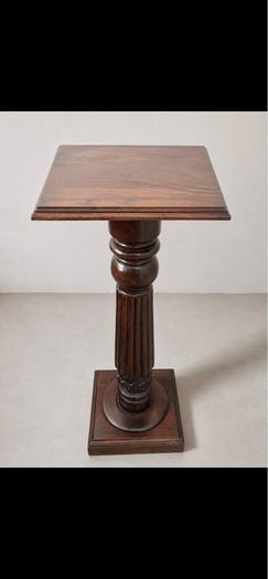 Solid Mahogany Pedestal Lamp Table