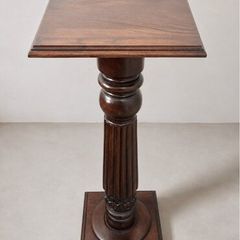 Solid Mahogany Pedestal Lamp Table