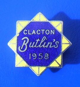 BUTLINS CLACTON 1958 (holiday camp, Essex) - resident camper's enamel badge