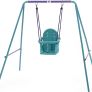 Comfortable 2 in 1 Metal Garden Swing Set adjustable child swing seat with injection moulded seats Image 8