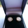 Vintage  Sterling Silver 925 Gold Plated Moonstone agate Earrings 2,6g Image 5
