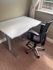 Adjustable desk and chair
