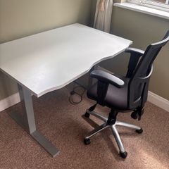 Adjustable desk and chair