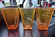 set of 3 orange vases