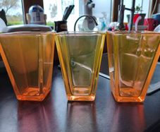 set of 3 orange vases
