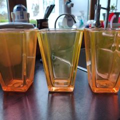 set of 3 orange vases