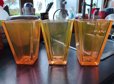 set of 3 orange vases