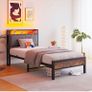 3ft Single Bed Frame with Storage Headboard,LED Lights Image 8
