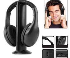 NEW 5 in 1 Hi-Fi Wireless Headset Headphone Earphone for TV DVD MP3 PC