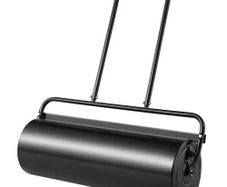 Lawn Roller, 17 Gallon Sand/Water Filled Yard Roller, Steel Sod Roller with Easy-turn Plug and U-Shaped Ergonomic Handle for Convenient Push and Pull, for Lawn, Garden, Farm, Park, Black
