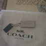 Coach Silver Metal & Black Leather Bag Tags/NEW Image 3