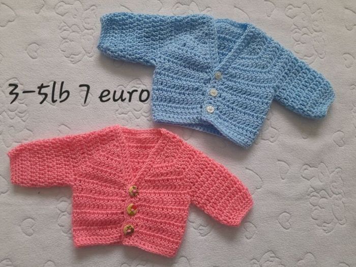 Handmade premature baby cardigans