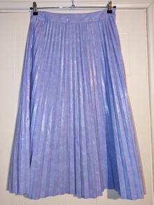 purple/lilac faux leather pleated midi skirt from River Island