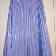 purple/lilac faux leather pleated midi skirt from River Island