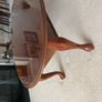 Oval teak coffee table - highly polished finish Image 3