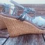 M&S Ladies Nude Wedge Sandal Size 6 Image 3