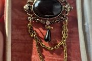 Vintage Black Stone Brooch