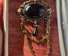 Vintage Black Stone Brooch
