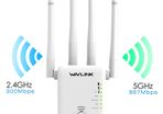 Wavlink AC1200 Dual Band (2.4GHz/5GHz) 3-IN-1 WIFI Router/Range Extender & Signal Booster (White) [UK Plug] (Brand New/Warranty)
