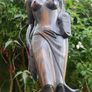 Vintage Sculpture -  Woman Wooden Carving -  Fine Art - Hand Carved Hard Woman Wood Sculpture - height 24,5" Image 4