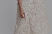 Gina Bacconi Peach Mylene Embroidered Floral A-Line Midi Dress  Size: 14 postage included