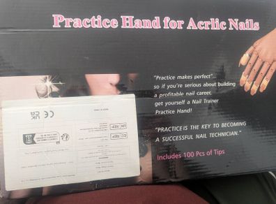 plastic hand for nails practice