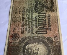 1929 German 20 ReichMark Banknote