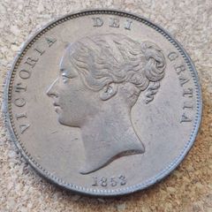 1853 Great Britain Penny WW Queen Victoria Young Head
