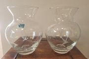 Eamon Glass Dublin - Set of 2 Vintage Hand-Cut Irish Vases