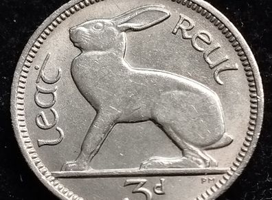 Ireland - 1968 - 3 Pence - Hare - [2508]