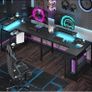 132.5CM L-Shaped Workstation with Carbon Fibre Surface, 3 Power Outlets & 2 USB Ports Image 4