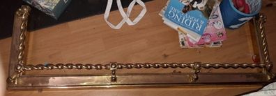 19th century brass fireplace fender