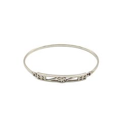 Vintage 925 Sterling Silver Signed British Geometric Scroll Bangle