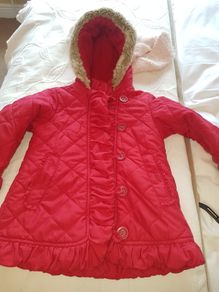 Girls Quilted Red Coat - see photo