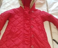 Girls Quilted Red Coat - see photo