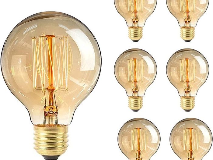 Vintage Edison Light Bulb, Dimmable Vintage Light Bulbs 40W E27 Screw Decorative Spiral Filament Bulbs Soft G80 220V Warm White Lights 6 Pack (FREE POSTAGE)