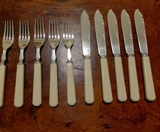 Vintage Ryals EP A1 Fish Knife & Fork 10 Piece Set