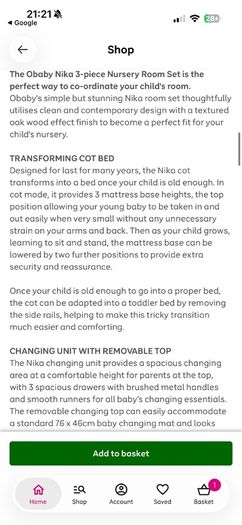 Unused nursery set