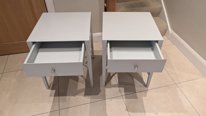 2 x bedside lockers (gray / excellent condition) - free for collection