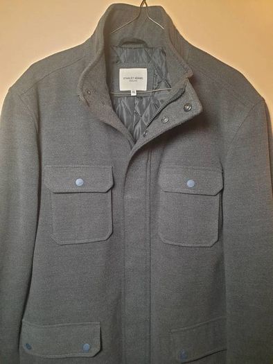 mens stanley adams Charcoal 4 pocket winter coat Size XL chest 46-48 inch